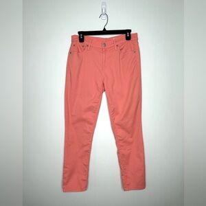 Gap Women’s 27r Skinny Ankle Jeans Coral Peach Cropped Beach Vacay Coastal 90s